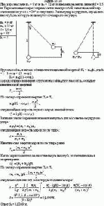 Два шара массами m<sub>1</sub> = 9 кг и m<sub>2</sub> = 12 кг подвешены на нитях длиной l = 1,5 м.