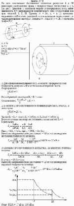 На двух коаксиальных бесконечных цилиндрах радиусами R и 2R равномерно