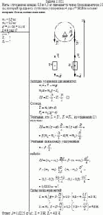 Нить с грузами на концах 0,3 и 0,5 кг перекинута через блок диаметром 10 см,