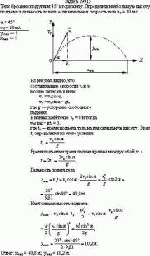 Тело брошено под углом 45° к горизонту. Определить наибольшую высоту подъема и