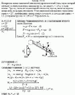 На верхнем конце наклонной плоскости укреплен легкий блок, через который