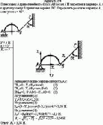 Один конец А криволинейного бруса АВ весом 5 Н закреплен в шарнире А, а к